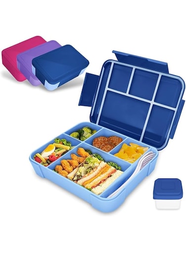 BPA Lunch Box for Kid School,Children's Lunch Box with Compartments, Bento Box Children, Leak-proof Lunch Box for Girls and Boys, Snack Box, Perfect for School, Nursery &amp; Trips (Royal Blue)