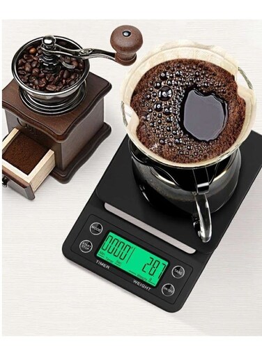 Electronic Coffee Scale LED Backlight Display High-precision Sensor With Timing Function and Thermal Insulation Pad Maximum Weight 3 kg Baking Electronic Scale Battery Scale