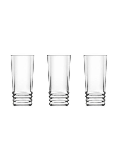 3-Piece Elegan Long Drink Glass Set Clear 335ml