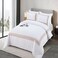 MMM HOME 6-Pieces Embroidered King Size Duvet Cover Set ,1 Duvet Cover + 1 Fitted Sheet + 4 Pillow Covers,Elegant Design