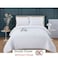 MMM HOME 6-Pieces Embroidered King Size Duvet Cover Set ,1 Duvet Cover + 1 Fitted Sheet + 4 Pillow Covers,Elegant Design