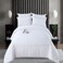 MMM HOME 6-Pieces Embroidered Super King Size Duvet Cover Set ,1 Duvet Cover + 1 Fitted Sheet + 4 Pillow Covers,Elegant Design