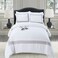 MMM HOME 6-Pieces Embroidered Super King Size Duvet Cover Set ,1 Duvet Cover + 1 Fitted Sheet + 4 Pillow Covers,Elegant Design