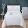 MMM HOME 6-Pieces Embroidered Super King Size Duvet Cover Set ,1 Duvet Cover + 1 Fitted Sheet + 4 Pillow Covers,Elegant Design