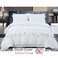 MMM HOME 6-Pieces Embroidered King Size Duvet Cover Set ,1 Duvet Cover + 1 Fitted Sheet + 4 Pillow Covers,Elegant Design