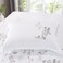 MMM HOME 6-Pieces Embroidered Super King Size Duvet Cover Set ,1 Duvet Cover + 1 Fitted Sheet + 4 Pillow Covers,Elegant Design