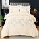 MMM HOME 6-Pieces Embroidered King Size Duvet Cover Set ,1 Duvet Cover + 1 Fitted Sheet + 4 Pillow Covers,Elegant Design
