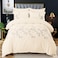 MMM HOME 6-Pieces Embroidered Super King Size Duvet Cover Set ,1 Duvet Cover + 1 Fitted Sheet + 4 Pillow Covers,Elegant Design
