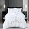 MMM HOME 4-Pieces Embroidered Single Size Duvet Cover Set ,1 Duvet Cover + 1 Fitted Sheet + 2 Pillow Covers,Elegant Design