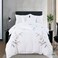 MMM HOME 6-Pieces Embroidered Super King Size Duvet Cover Set ,1 Duvet Cover + 1 Fitted Sheet + 4 Pillow Covers,Elegant Design