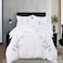 MMM HOME 4-Pieces Embroidered Single Size Duvet Cover Set ,1 Duvet Cover + 1 Fitted Sheet + 2 Pillow Covers,Elegant Design