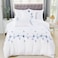 MMM HOME 6-Pieces Embroidered Super King Size Duvet Cover Set ,1 Duvet Cover + 1 Fitted Sheet + 4 Pillow Covers,Elegant Design