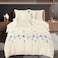 MMM HOME 6-Pieces Embroidered Super King Size Duvet Cover Set ,1 Duvet Cover + 1 Fitted Sheet + 4 Pillow Covers,Elegant Design