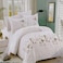 MMM HOME 6-Pieces Embroidered King Size Duvet Cover Set ,1 Duvet Cover + 1 Fitted Sheet + 4 Pillow Covers,Elegant Design