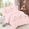 MMM HOME 4-Pieces Embroidered Single Size Duvet Cover Set ,1 Duvet Cover + 1 Fitted Sheet + 2 Pillow Covers,Elegant Design