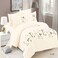 MMM HOME 6-Pieces Embroidered Super King Size Duvet Cover Set ,1 Duvet Cover + 1 Fitted Sheet + 4 Pillow Covers,Elegant Design