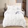 MMM HOME 6-Pieces Embroidered King Size Duvet Comforter Quilt Set ,1 Embroidered Comforter + 1 Fitted Sheet + 4 Pillow Covers,Elegant Design