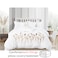 MMM HOME 6-Pieces Embroidered King Size Duvet Comforter Quilt Set ,1 Embroidered Comforter + 1 Fitted Sheet + 4 Pillow Covers,Elegant Design