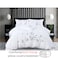 MMM HOME 6-Pieces Embroidered King Size Duvet Comforter Quilt Set ,1 Embroidered Comforter + 1 Fitted Sheet + 4 Pillow Covers,Elegant Design