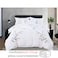 MMM HOME 6-Pieces Embroidered King Size Duvet Comforter Quilt Set ,1 Embroidered Comforter + 1 Fitted Sheet + 4 Pillow Covers,Elegant Design