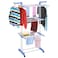 Clothes Drying Rack, 4-Tier Collapsible Rolling Dryer Adjustable Stainless Steel Laundry Drying Racks, Clothes Garment Hanger with Foldable Wings Indoor Outdoor