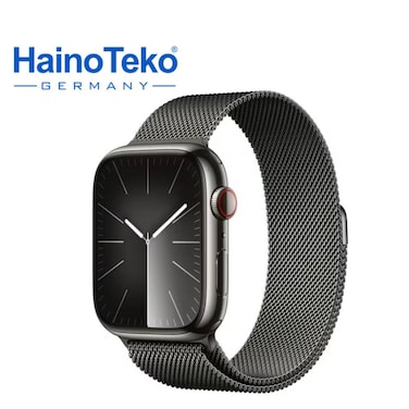 Haino Teko Series 10 Jet Black Smart Watch With Large Screen AMOLED Display AI Voice Assistance 3 Pair Straps and Charging Cable Black Designed For Ladies and Gents