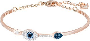 SWAROVSKI Women's Symbolic Evil Eye Bangle, Blue, Mixed metal finish, Medium 5171991