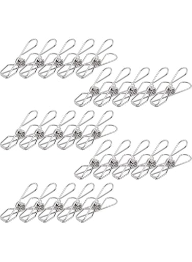 TKTTBD Clothes Pins Pegs, 25 Pcs Stainless Steel Clothes Pins Durable Clothes Pegs Metal Wire Utility Clips for Hanging Clothes Home Office Kitchen