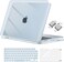 MOSISO Compatible with MacBook Air 13 inch Case 2025 2024 2023 2022 M4 A3240 M3 A3113 M2 A2681, Plastic Hard Shell&amp;Keyboard Cover&amp;Screen Film&amp;Type C for MacBook Air 13.6 inch Case, Crystal Sky Blue
