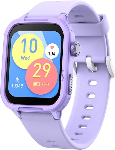 ZONEY Kids Military Rugged Smart Watch, IP68 Waterproof Fitness Tracker Watch for Kids with 1.54" DIY Dials 19 Sport Modes, Pedometers, Heart Rate, Great Gift for Boys Girls Teens 6-14 (Purple)