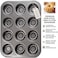 Non-Stick Mini Brownie Cake Pan, 12-Cavity Carbon Steel Fluted Cake Baking Tray for Muffins, Jelly, Chocolate &amp; Desserts   Oven Safe, Easy Release &amp; Easy Clean Bakeware