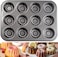 Non-Stick Mini Brownie Cake Pan, 12-Cavity Carbon Steel Fluted Cake Baking Tray for Muffins, Jelly, Chocolate &amp; Desserts   Oven Safe, Easy Release &amp; Easy Clean Bakeware