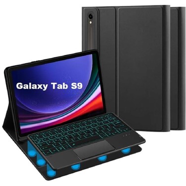 ZOOMEE Keyboard Case For Samsung Galaxy Tab S9 11 Inch 2023, Backlit Magnetically Detachable Bluetooth Keyboard with Touchpad and Pen Holder Slot, Black