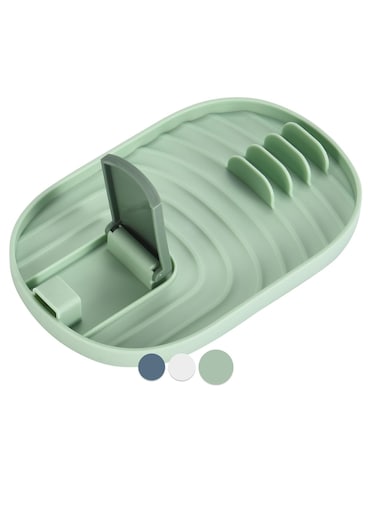 Multifunctional Spoon Rest and Pot Lid Holder with 4 Slots Keep Cooking Utensils Separated