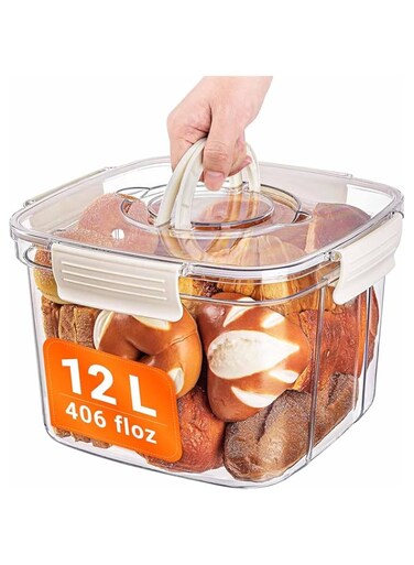 Tazweeq Kitchen Countertop Bread Boxes, Kitchen Pantry Large Sealed Food Storage Boxes, Portable Bread Mixing Containers with Handles