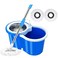 HYX Spin Mop Bucket System, 360 Spin Mop &amp; Bucket Floor Cleaning Stainless Steel Mop Bucket With 2 Microfiber Replacement Head Refills