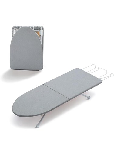 L&amp;E HELEE Foldable Ironing Board With Iron Rest, Portable Tabletop Small Board With Iron Rest, Heavy Duty Small Iron Board for Home, Laundry Rooms, Dorms, Travel Use (Light Gray)