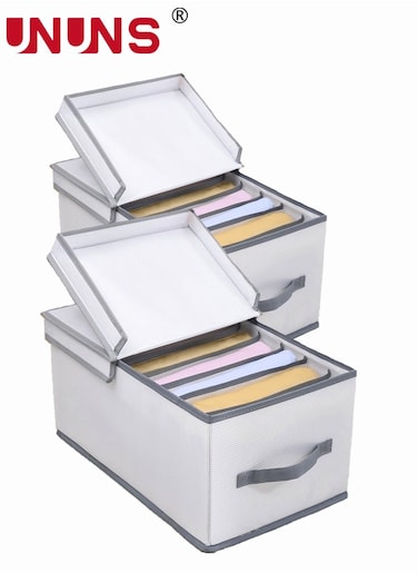 Foldable Storage Bin,2 Pack Collapsible Covered Storage Boxes For Clothes Storage In Closet,Easy To Carry,Wardrobe Clothes Organizer