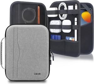 Lacdo Hard Tablet Sleeve Carrying Case for 11 inch iPad A16 11 inch iPad Pro M5 M4 11 inch iPad Air M3 M2 10.9" iPad 10.2" iPad 10.9" IPad Air, Galaxy Tab A9+ 11" Protective Bag Gray
