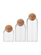 Borosilicate Glass Storage Jars Set with Airtight Bamboo Lids (500ml, 800ml, and 1200ml) For Dry Goods Spices Sugar Salt Coffee, Tea Bath Salts and More