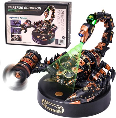 MI04 Mechanical Emperor Scorpion Model Kit for Men/Teens/Engineer/Hobbyist - 123 Pieces 3D Puzzle - ABS Plastic Model to Build - Steampunk Style
