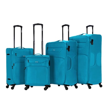 VIPTOUR VIPTOUR Set of 4 Light Weight Polyester Jacqard Trolley Luggage With Number Lock 20/24/28/32 Inches