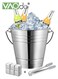 2PCS Ice Buckets and Stainless Steel Ice Cubes for Parties Stainless Steel Beverage Chiller with Handle Party Restaurant Dinner Wedding