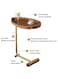 Wood End Table with Metal Frame, Side Table for Sofa and Bed