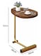 Wood End Table with Metal Frame, Side Table for Sofa and Bed