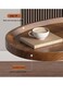 Wood End Table with Metal Frame, Side Table for Sofa and Bed