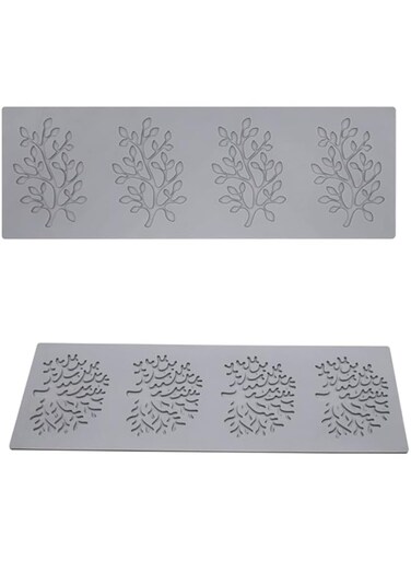 Jyllythy 2Pcs Silicone Lace Mold Sugar Craft Fondant Mat Cake Decorating Baking Tools,Coral Leaves Decorative Lace Mat Leaf Cake Mold