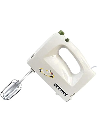 Geepas GHM2001 160W Hand Mixer - Professional Electric Handheld Mixer for Baking - 5 Speed Function, Includes Stainless Steel Beaters &amp; Dough Hooks, Eject Button