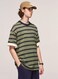 Mei Stylish Unisex Street Style Crew Neck Loose Fit Oversize T-shirt, XL Size, Green Stripe