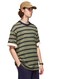 Mei Stylish Unisex Street Style Crew Neck Loose Fit Oversize T-shirt, XL Size, Green Stripe